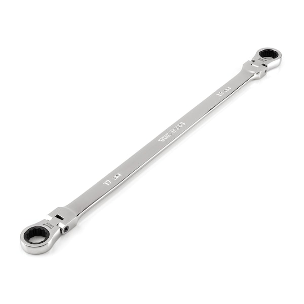 Tekton 17 x 19 mm Long Flex Head 12-Point Ratcheting Box End Wrench WRB36417 - main